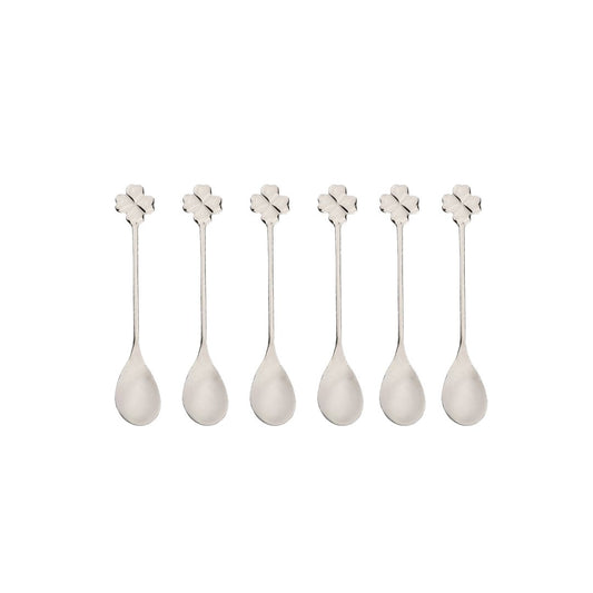 Clover silver spoon - Lot of 6