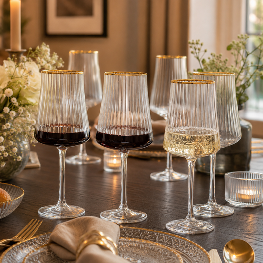 Aulica Gilded Edge Wine Set of 6 - 360 ml