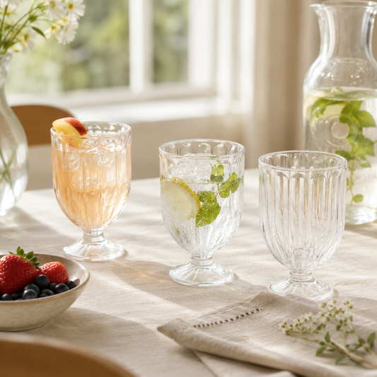 Aulica Clear Stemmed Water Glasses – Set of 6