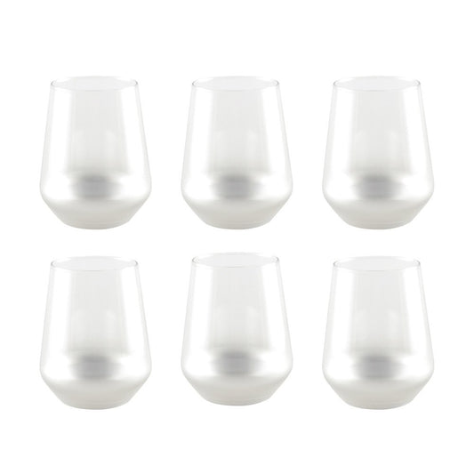 Glow Silver Water Glasses Set Of 6