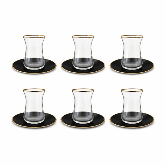 Black and gold tea cups - Lot of 6