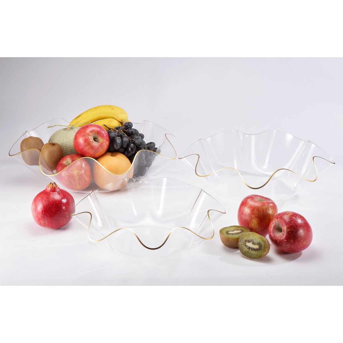 Aulica Gold-Rim Acrylic Fruit Bowl – 40 cm product view 5