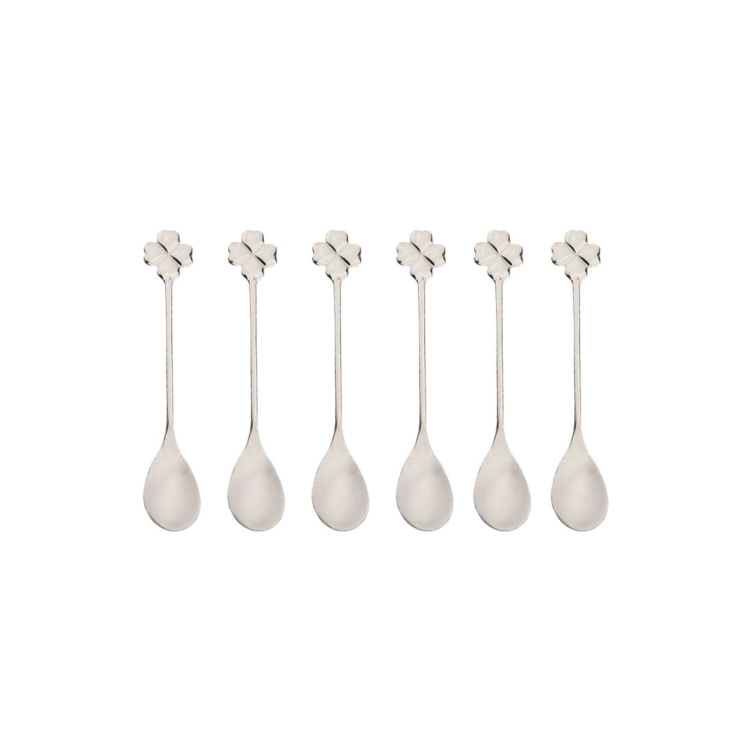 Clover silver spoon - Lot of 6