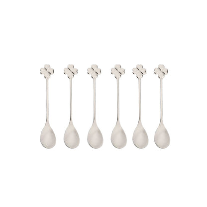 Clover silver spoon - Lot of 6