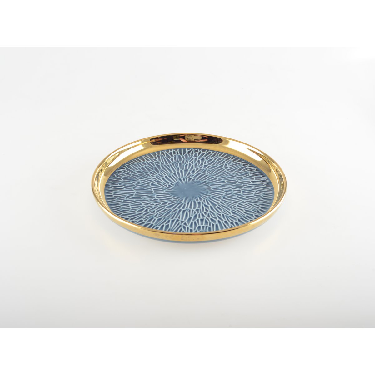 Aulica Blue & Cream Gold-Rim Dessert Plates – Set of 4 product view 7