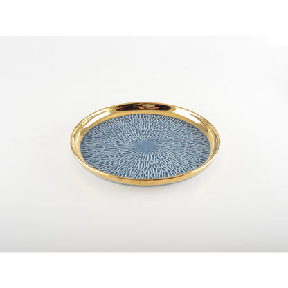 Aulica Blue & Cream Gold-Rim Dessert Plates – Set of 4 product view 7