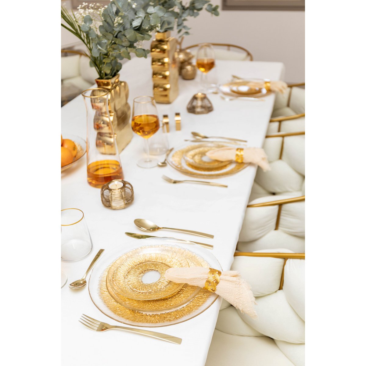 Aulica Brilliant Champagne 24-Piece Cutlery Set close-up view
