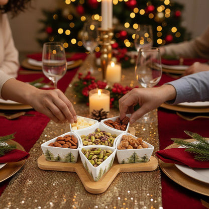 Aulica Fir Tree Appetizer Bowls with Serving Tray – Set of 6 product view 3