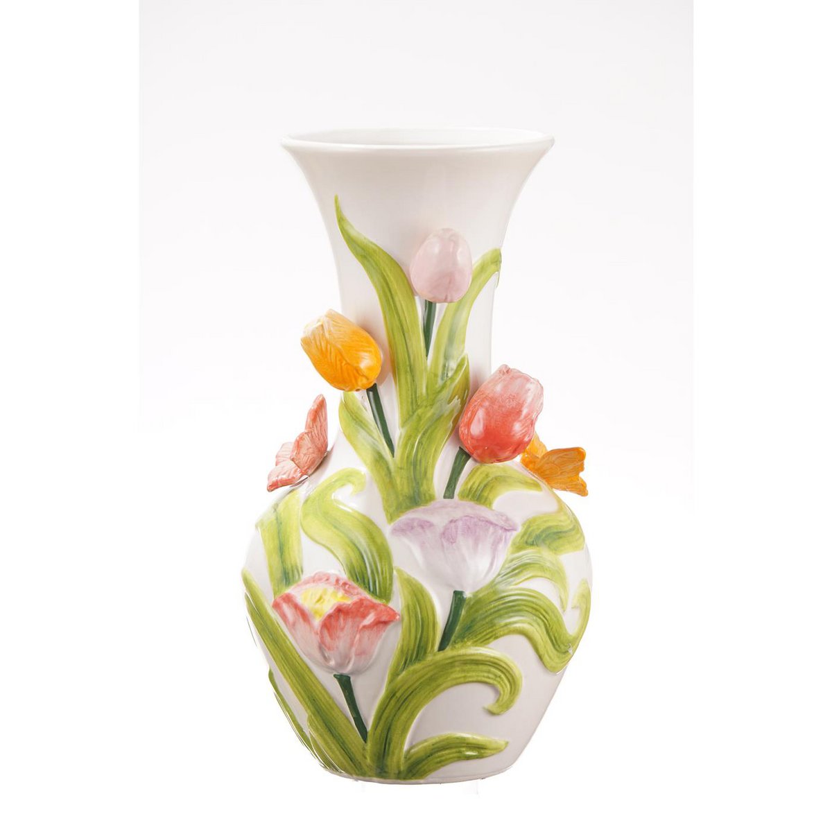 Colorful Vase With Tulips 19x33.5cm