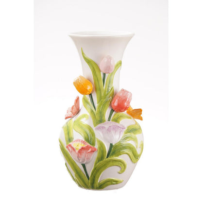 Colorful Vase With Tulips 19x33.5cm
