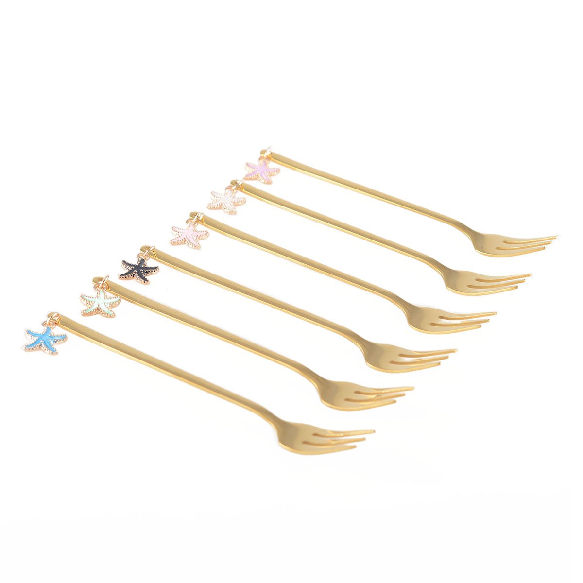 Aulica Gold Star Dessert Forks – Set of 6 product view 6