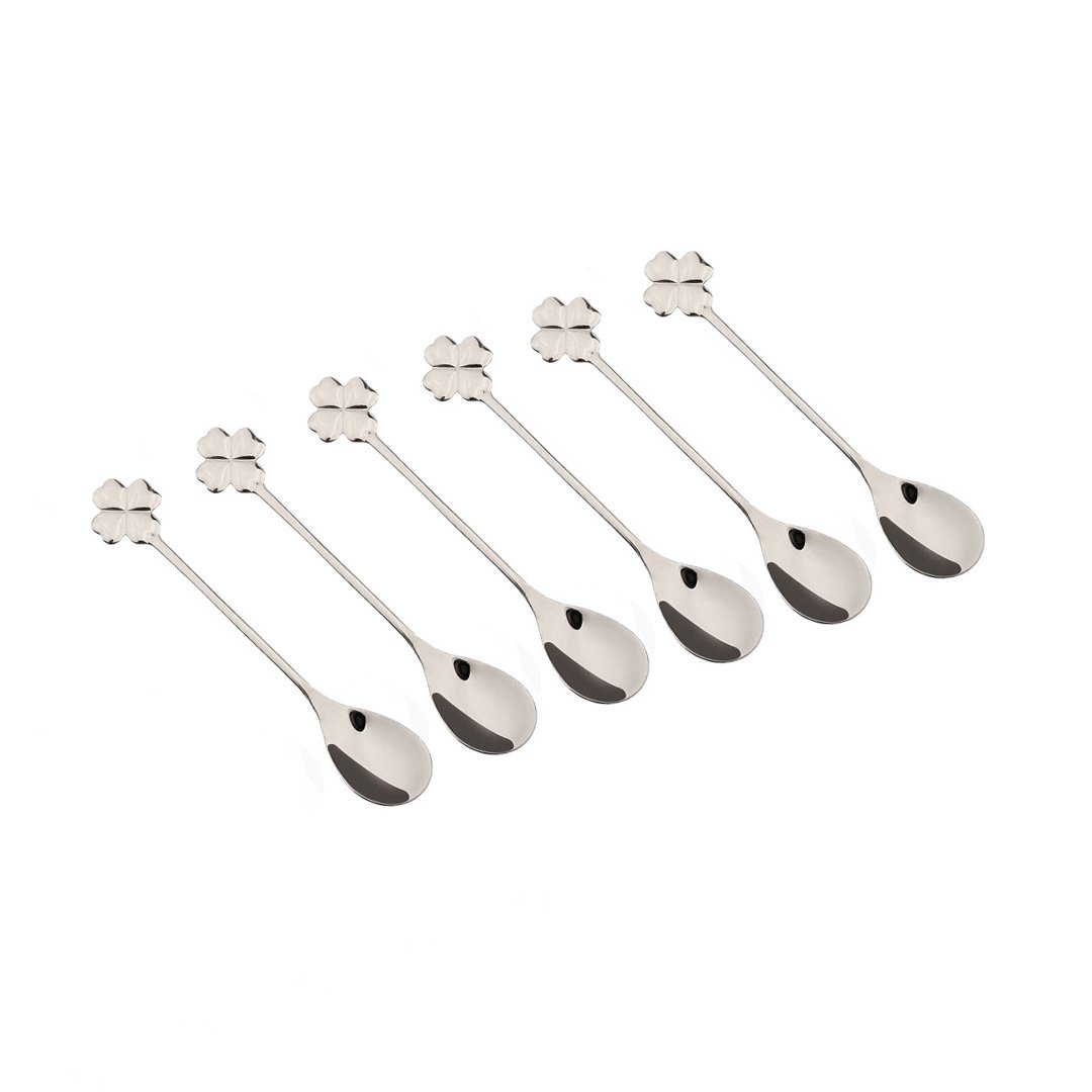 Clover silver spoon - Lot of 6 product view 3