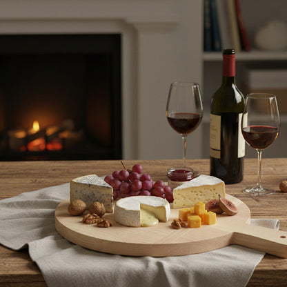Aulica Round Wooden Cutting Board with Handle product view 3