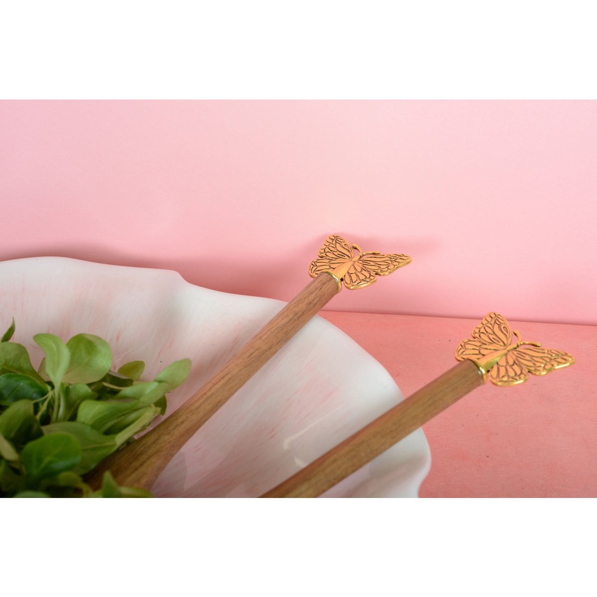 Aulica Gold Butterfly Salad Servers product view 3