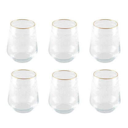 Aulica gold rim water glasses set of 6