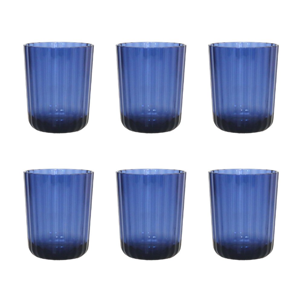 Acrylic Blue Water Glasses Lot Of 6