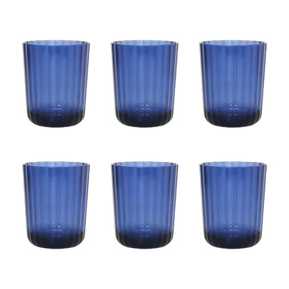 Acrylic Blue Water Glasses Lot Of 6