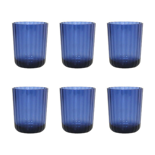 Acrylic Blue Water Glasses Lot Of 6