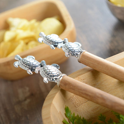 Aulica Silver Turtle Salad Servers product view 3