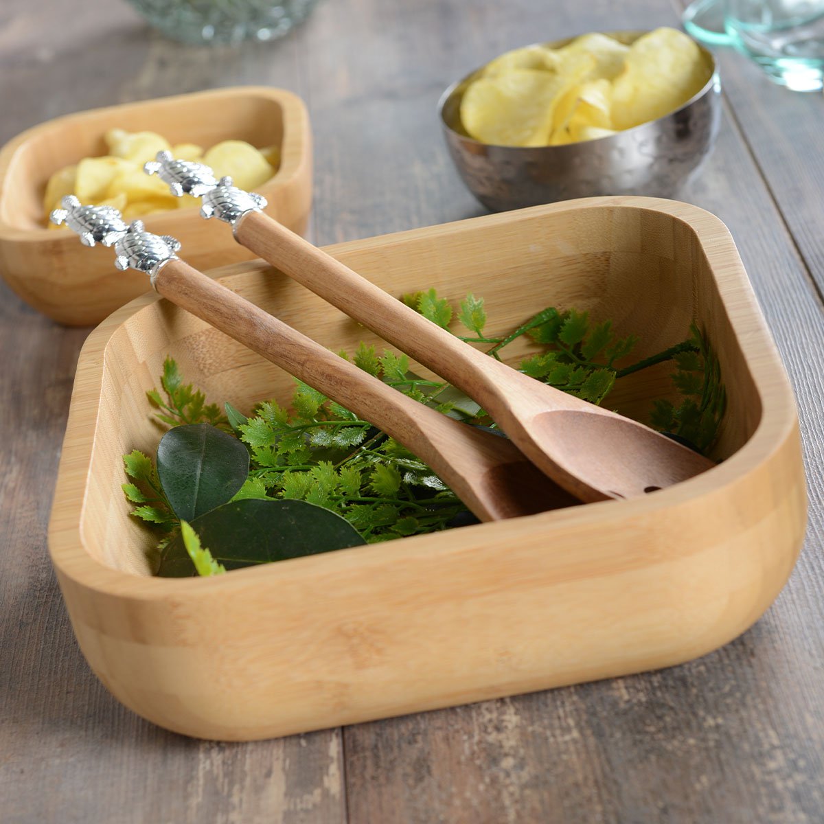 Aulica Silver Turtle Salad Servers product view 5