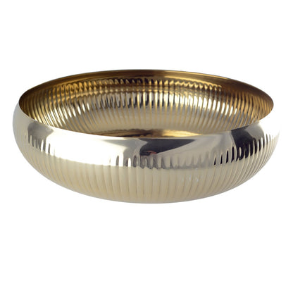 Aulica Gold Ribbed Fruit Bowl – 36 cm