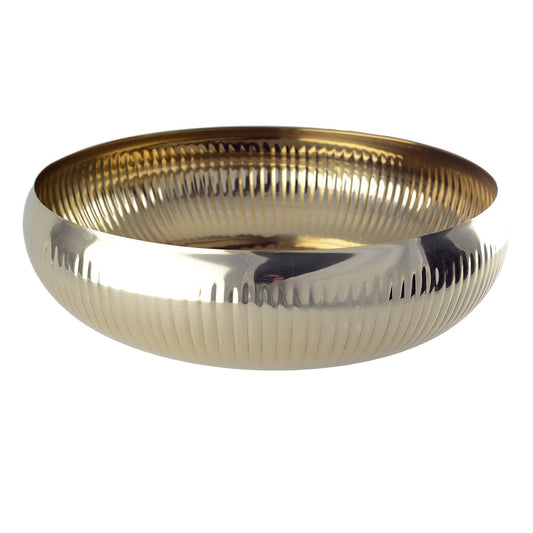 Aulica Gold Ribbed Fruit Bowl – 36 cm