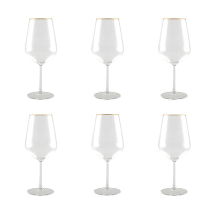 Aulica gold rim wine glasses set of 6