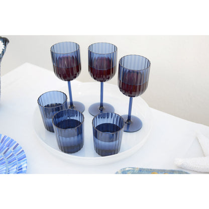 Acrylic Blue Water Glasses Lot Of 6 product view 3