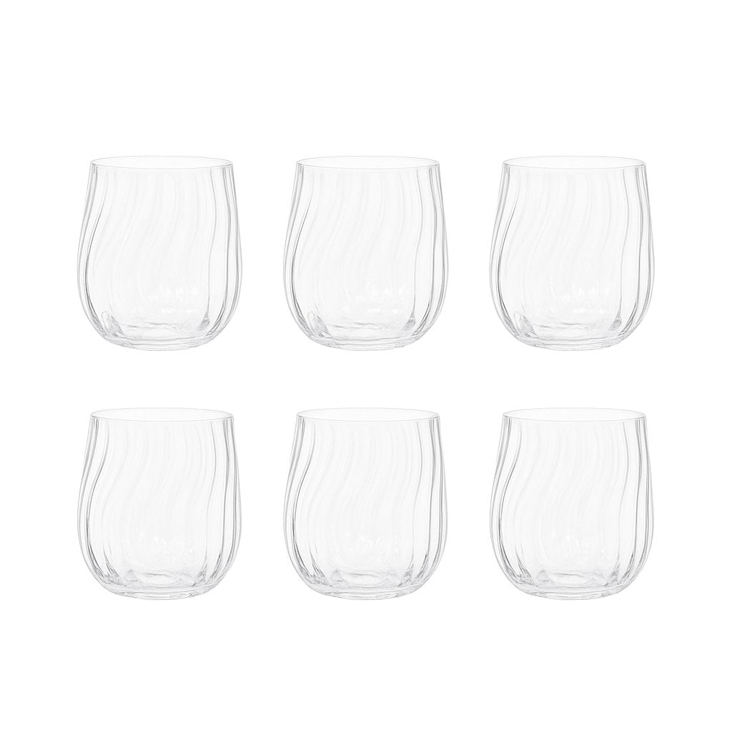 Wave Water Glasses Lot Of 6