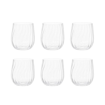 Wave Water Glasses Lot Of 6