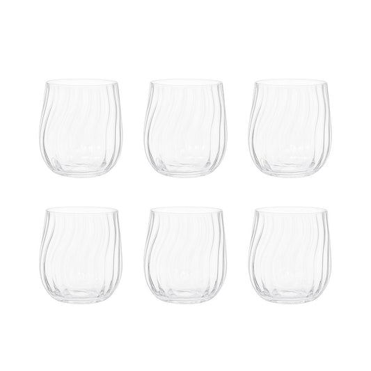 Wave Water Glasses Lot Of 6
