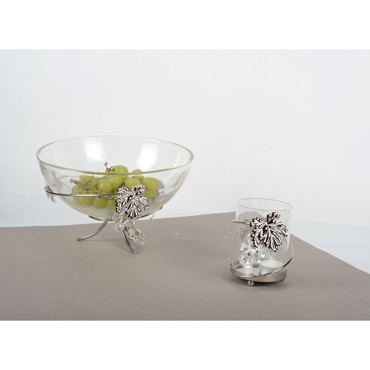 Aulica Silver Vine Leaf Decorative Bowl – 25 × 25 × 17 cm product view 4