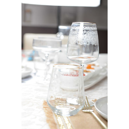 Aulica Gold-Rim Patterned Wine Glasses - Set of 6 - product image 4