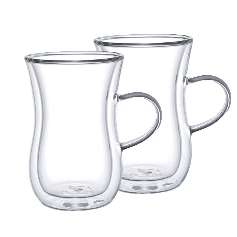 Aulica Double-Wall Glass Tea Cups Set of 2 front view