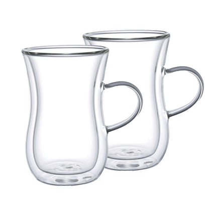 Aulica Double-Wall Glass Tea Cups Set of 2 front view