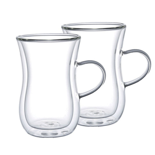 Aulica Double-Wall Glass Tea Cups Set of 2 front view