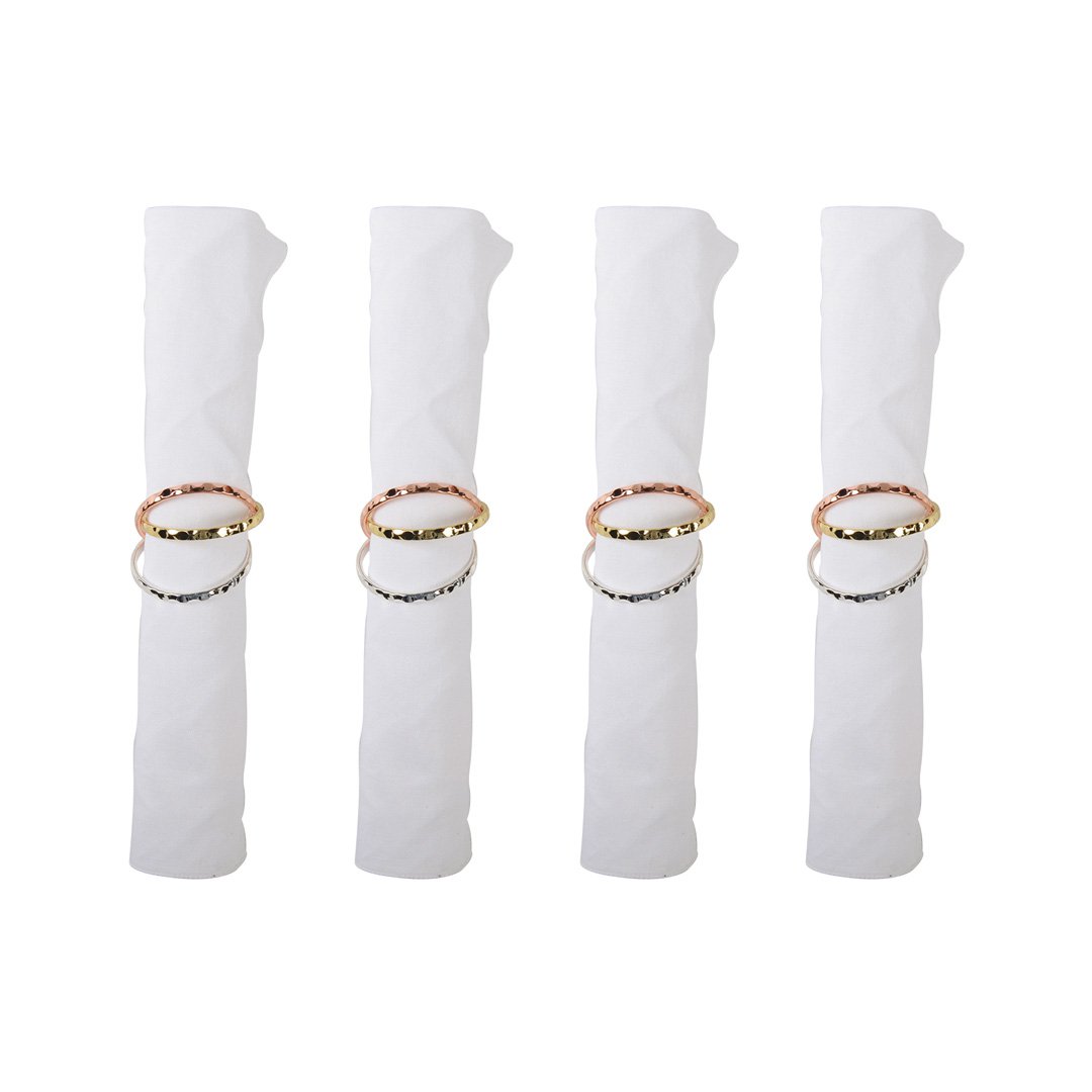 Set Of 4 Rounds Of 3 Bands Towels