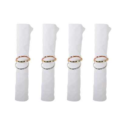 Set Of 4 Rounds Of 3 Bands Towels