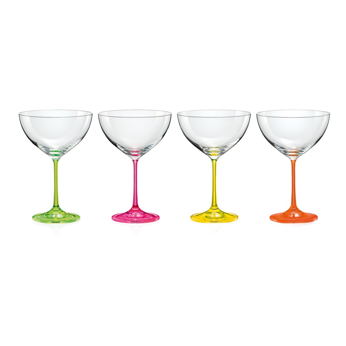 340 Ml Neon Cocktail Glasses Lot Of 4