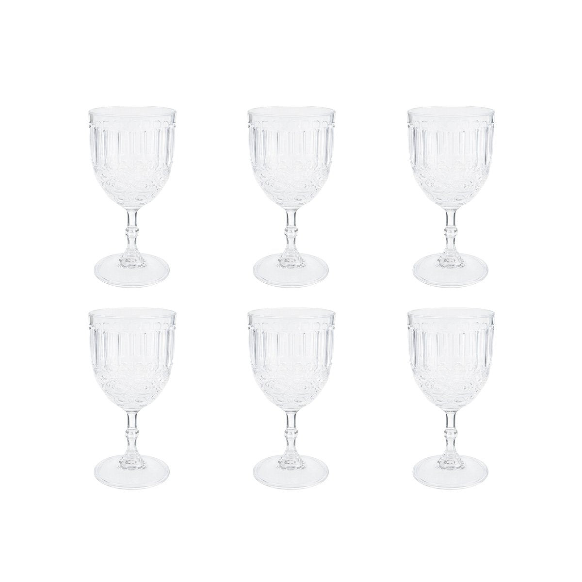Aulica Clear Stemmed Wine Glasses – Set of 6