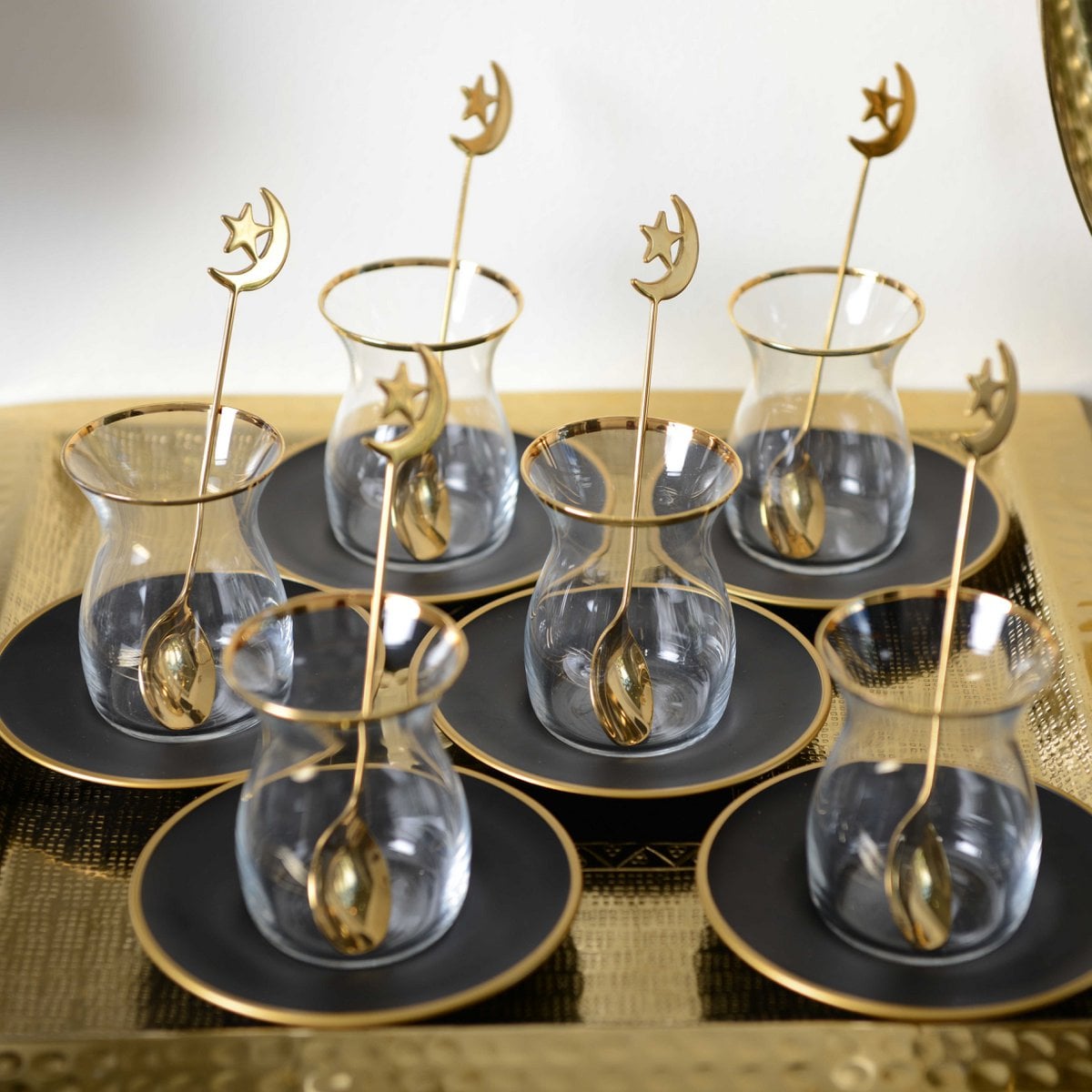 Black and gold tea cups - Lot of 6 product view 4
