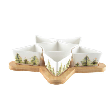 Aulica Fir Tree Appetizer Bowls with Serving Tray – Set of 6 product view 8
