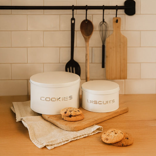 Aulica White And Silver Cookie Tins Set Of 2 product view 2