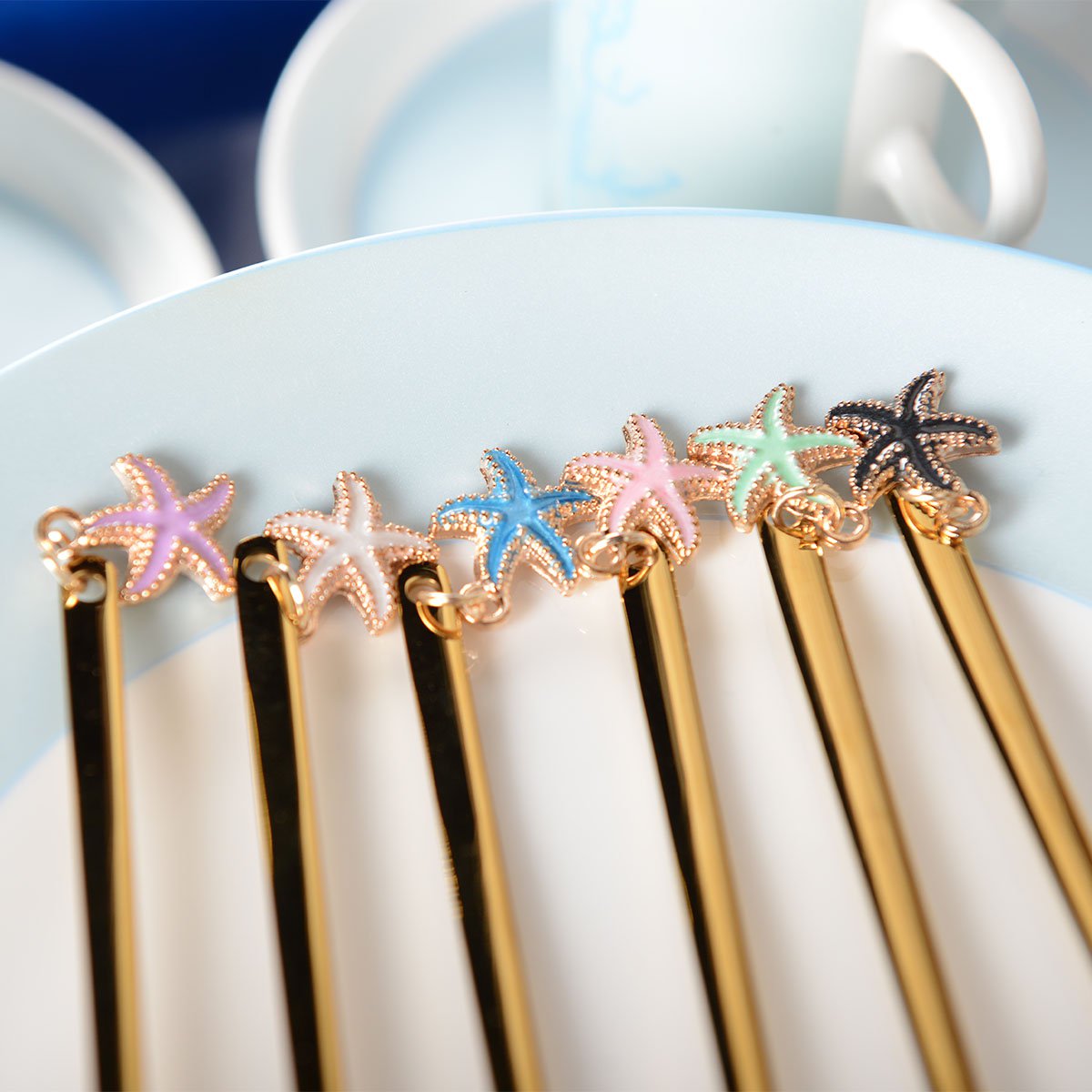 Aulica Gold Star Dessert Forks – Set of 6 product view 3