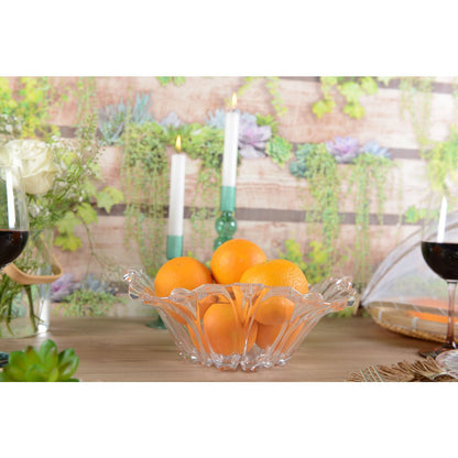Aulica Clear Flower-Shaped Fruit Bowl – 29.2 × 29.3 × 10.7 cm product view 4