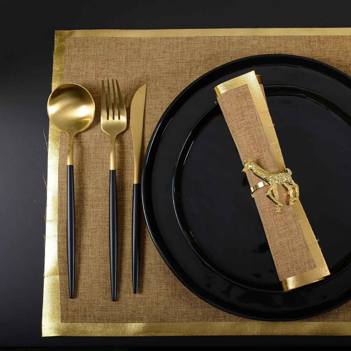 Aulica Gold & Black Cutlery Set – 24 Pieces product view 6