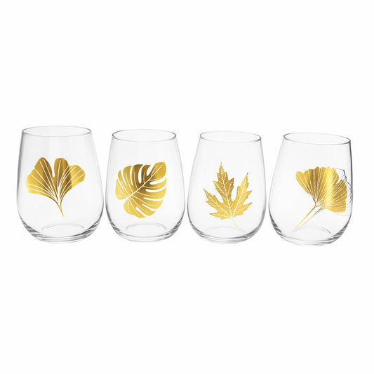 Aulica gold leaf water glasses set of 4