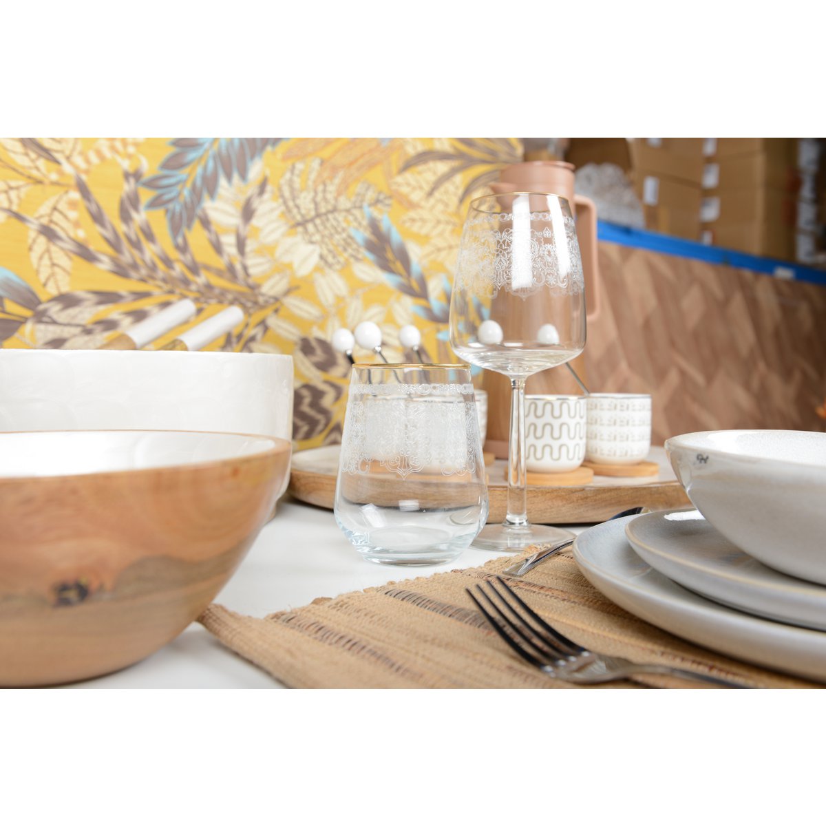 Aulica Gold-Rim Patterned Wine Glasses - Set of 6 - product image 6