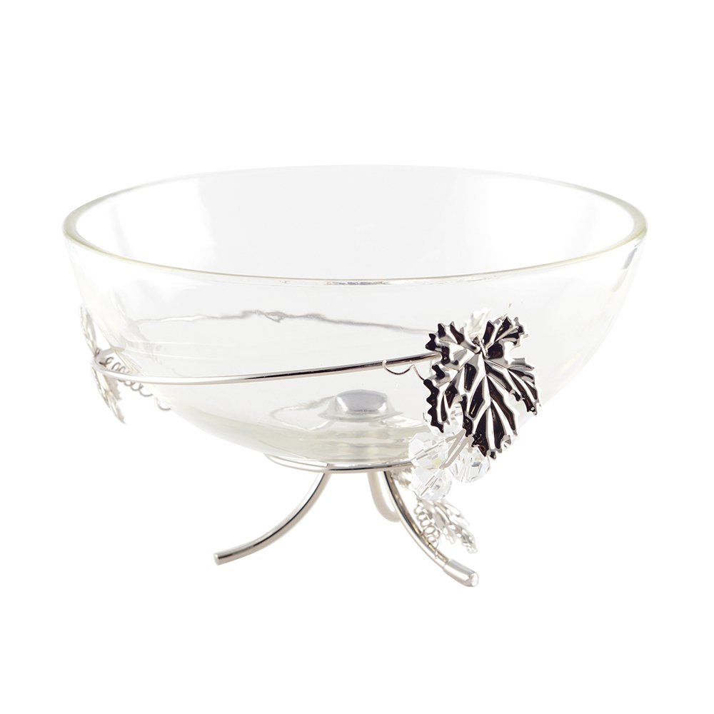 Aulica Silver Vine Leaf Decorative Bowl – 25 × 25 × 17 cm product view 2
