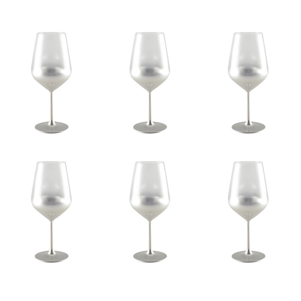 Glow Silver Wine Glasses Lot Of 6